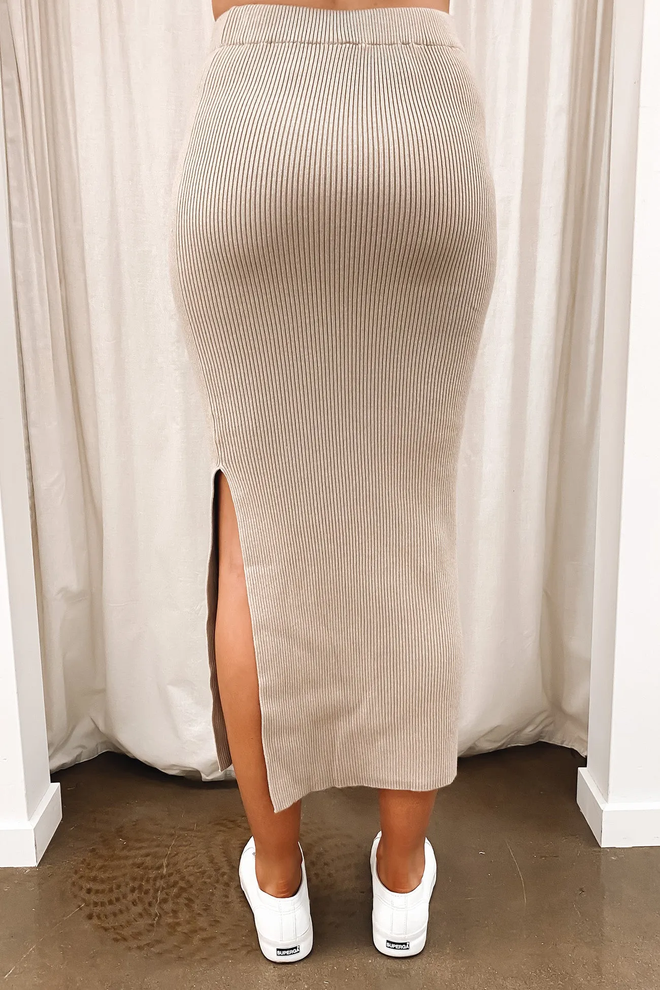 Ellie Knit Skirt Beige