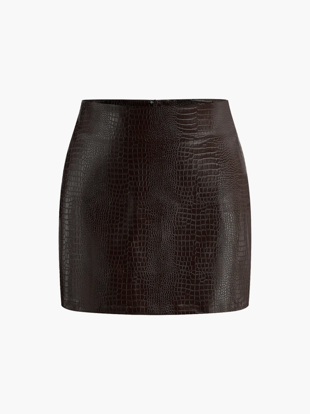 Faux Leather Textured Mini Skirt