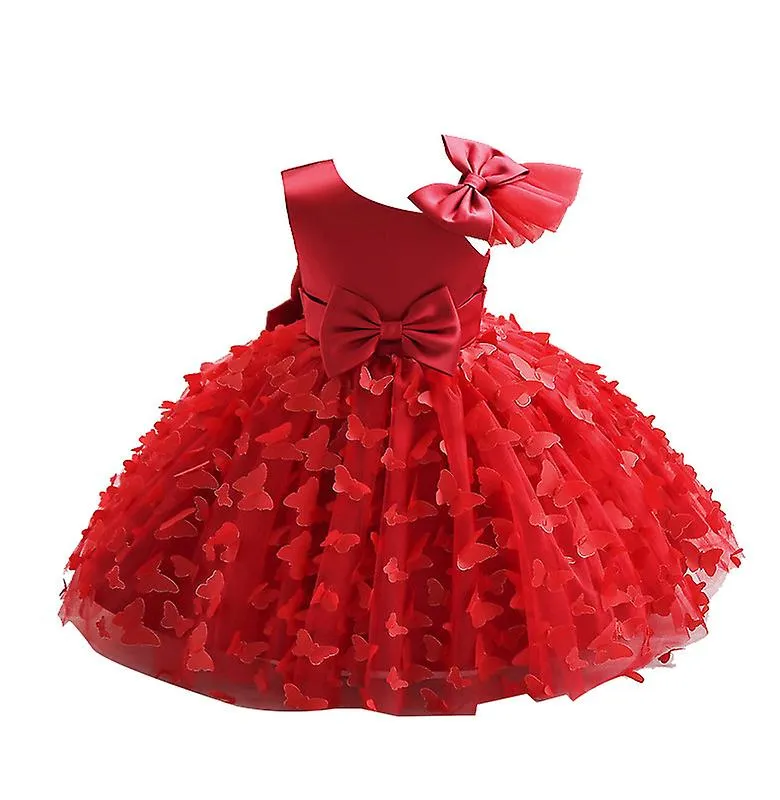 Girls Tulle One Shoulder Dresses, Toddler Bowknot Formal Party Wedding Tutu Dress