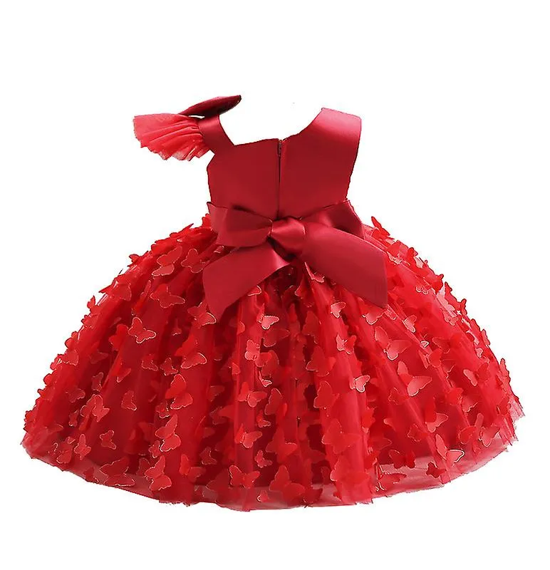 Girls Tulle One Shoulder Dresses, Toddler Bowknot Formal Party Wedding Tutu Dress