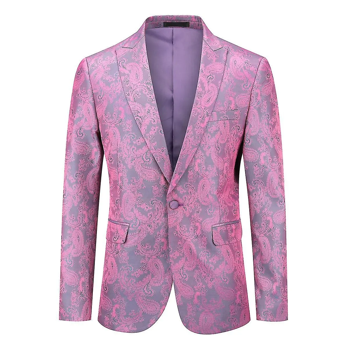 Hombre 2 piezas Paisley Suit One Button Lapel Wedding Blazer Pantalones Set Zh5 Zh5