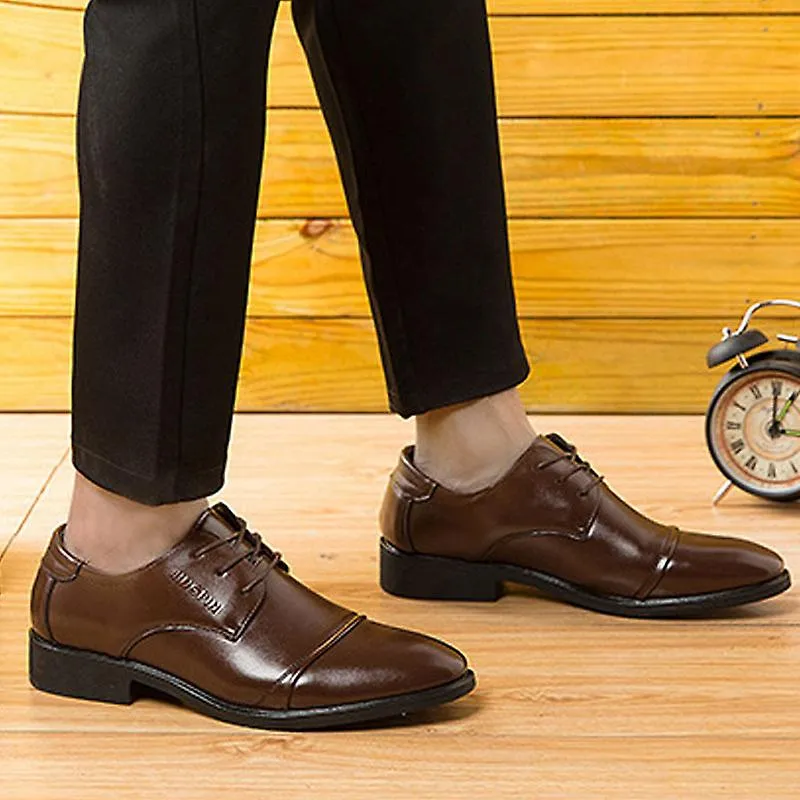 Hombres Smart Lace-up Business Oxford Brogues Formal Wedding Office Shoes