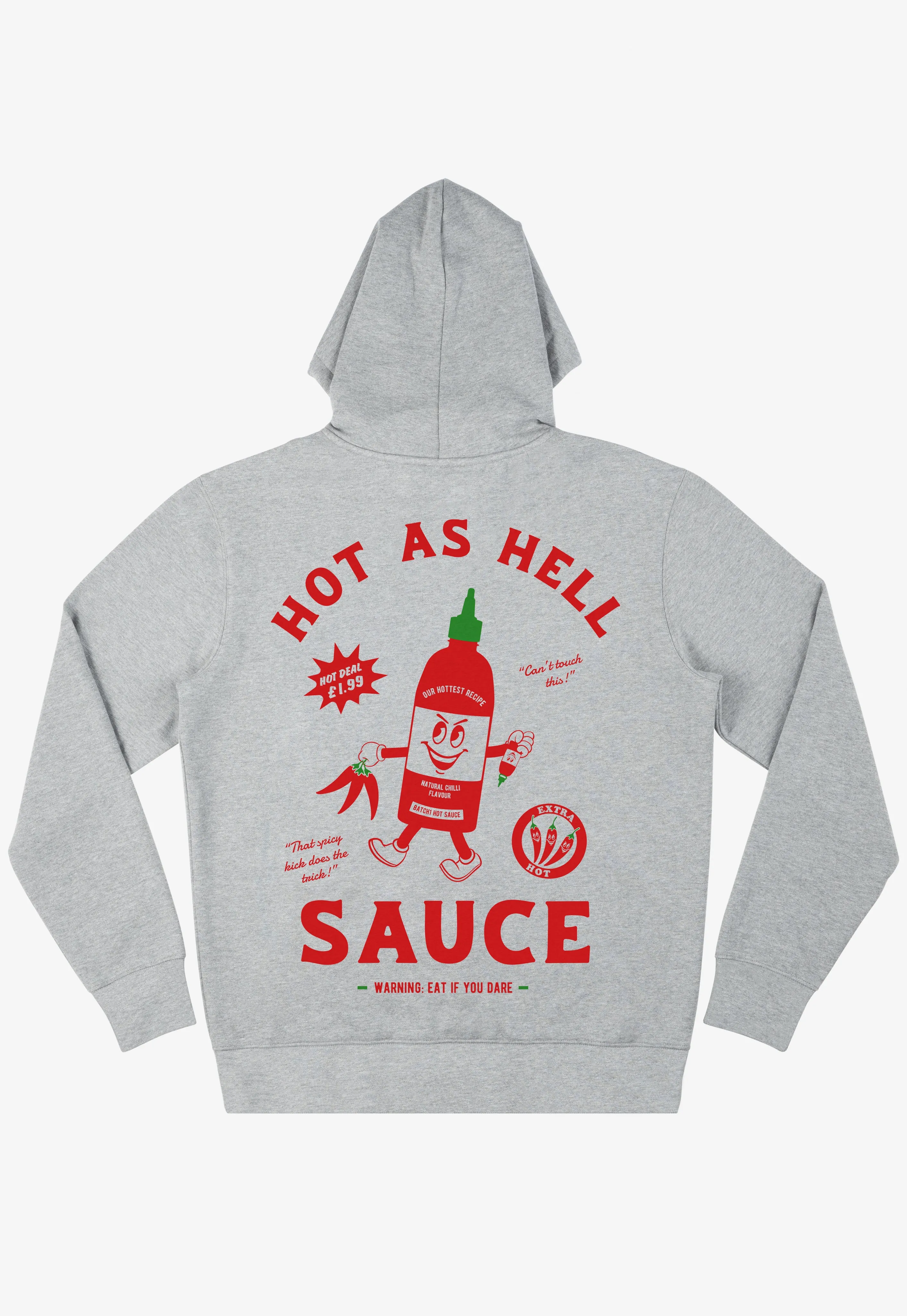 Hot Sauce Graphic Hoodie In Grey