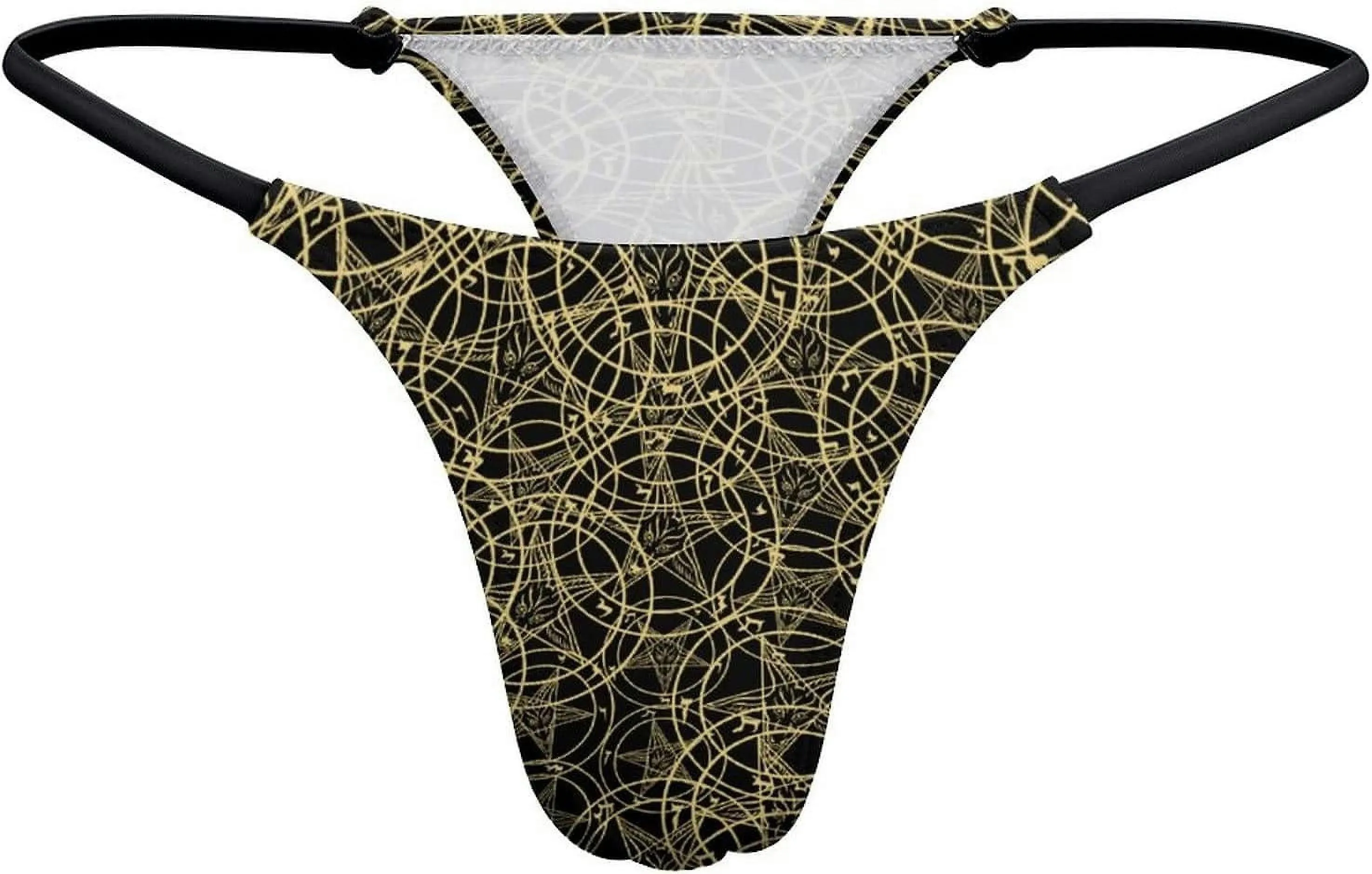 Inverted Pentacle Pewter Satanic Goat G-String Thongs Women's T-Back Underwear Panty-WE476