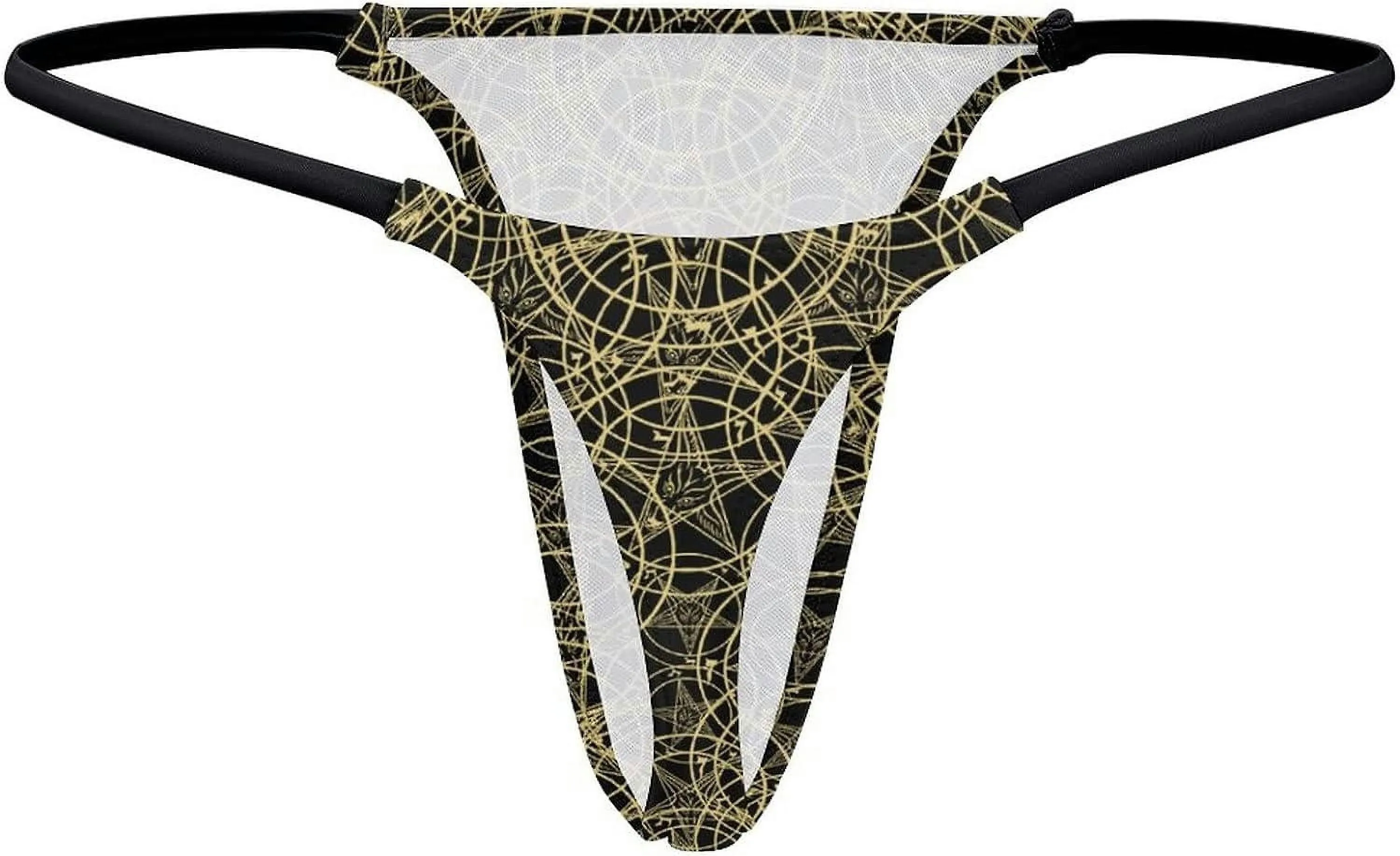 Inverted Pentacle Pewter Satanic Goat G-String Thongs Women's T-Back Underwear Panty-WE476