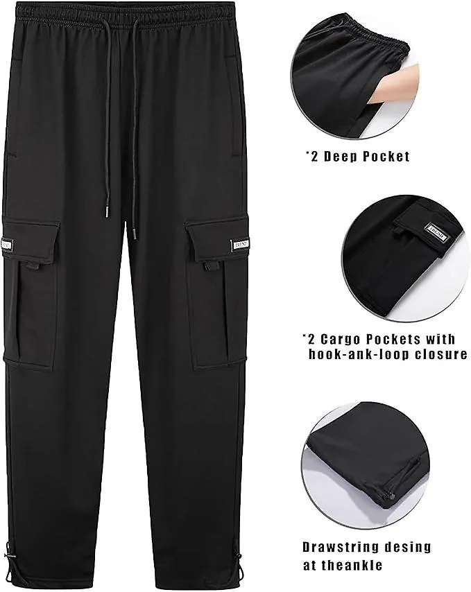 Jogging Bottoms, Men's Breathable Sweatpants, Leisure Trousers, Joggers, Plain Elastic Sports Trousers, Training Trousers, C