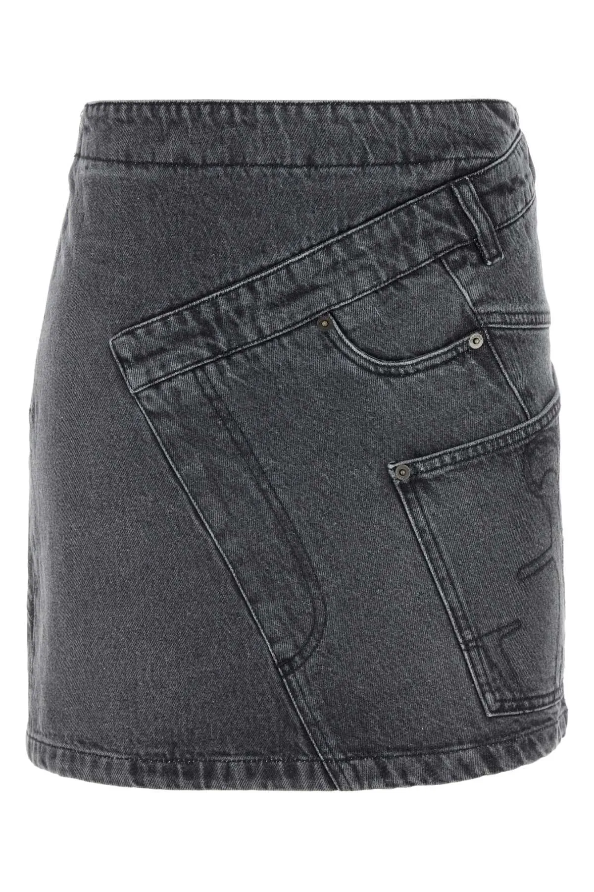 Jw Anderson Grey Denim Mini Skirt