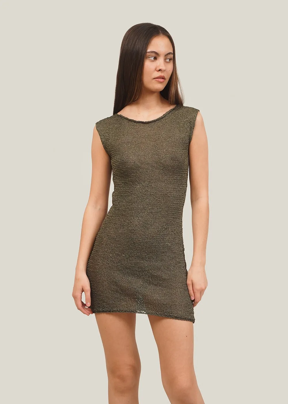 Khaki Mini Dress