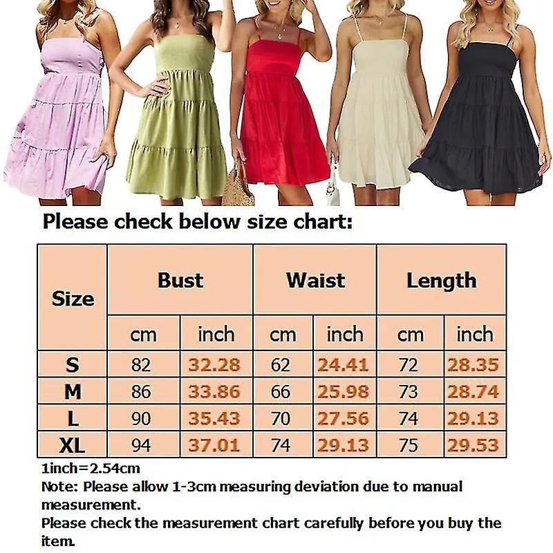 Ladies Mini Spaghetti Strap Dresses Women Vacation Tunic Empire Waist Slip Dress