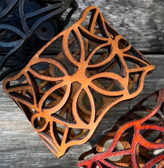 Laser Cut Leather Cuffs