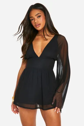 Lined Mesh Skort Playsuit