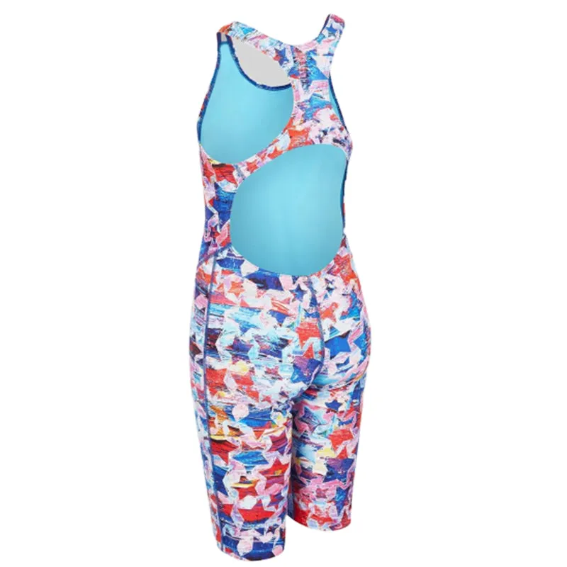 Maru Girls Swimwear - Lucky Star Pacer Legsuit - Blue/Red