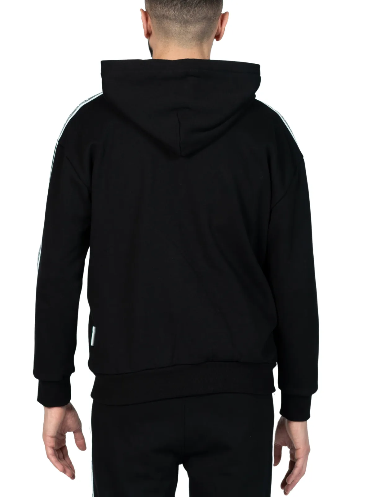 MB CONTRAST TAPING HOODIE BLACK | BLACK