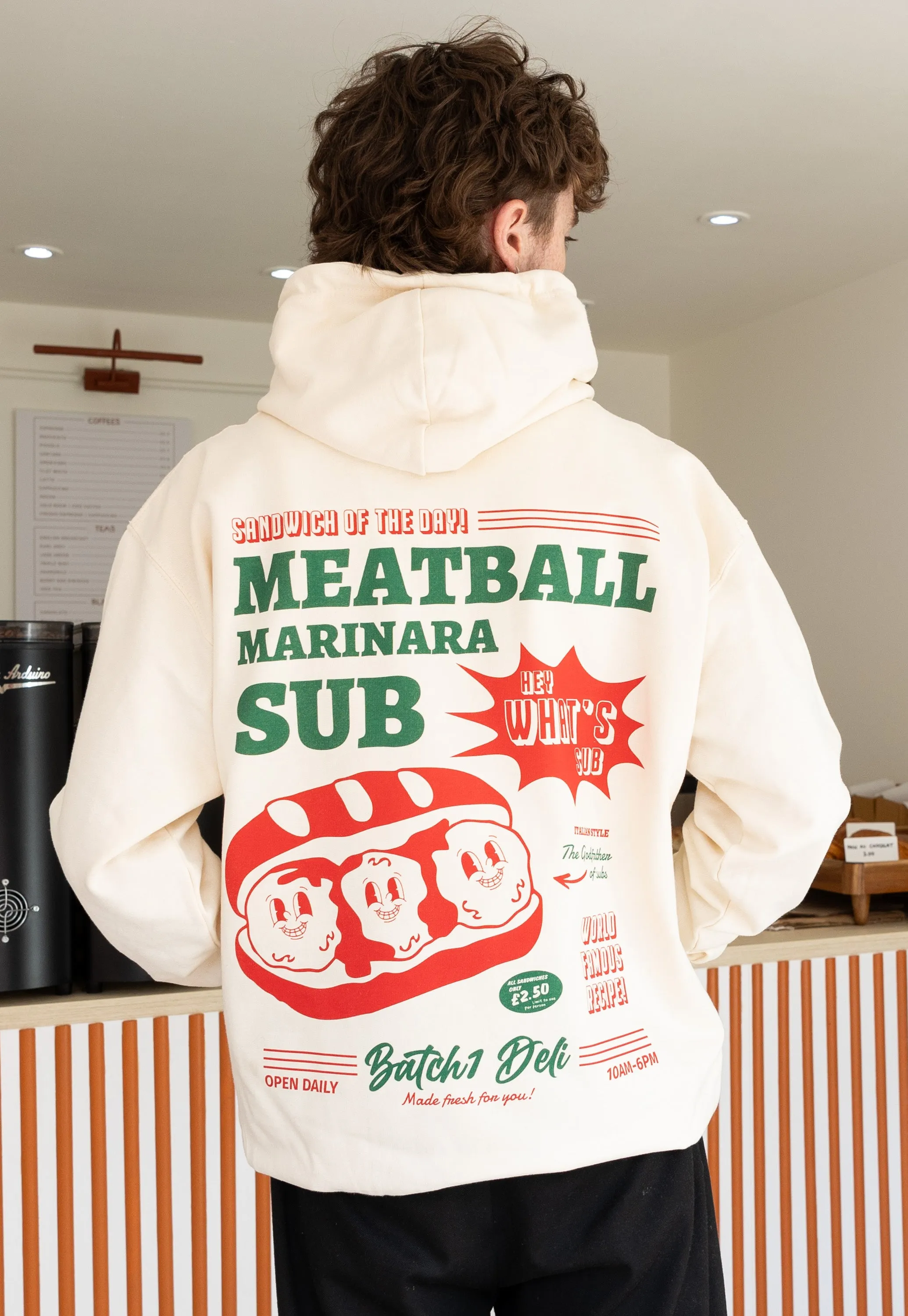 Meatball Marinara Sub Hoodie In Vanilla