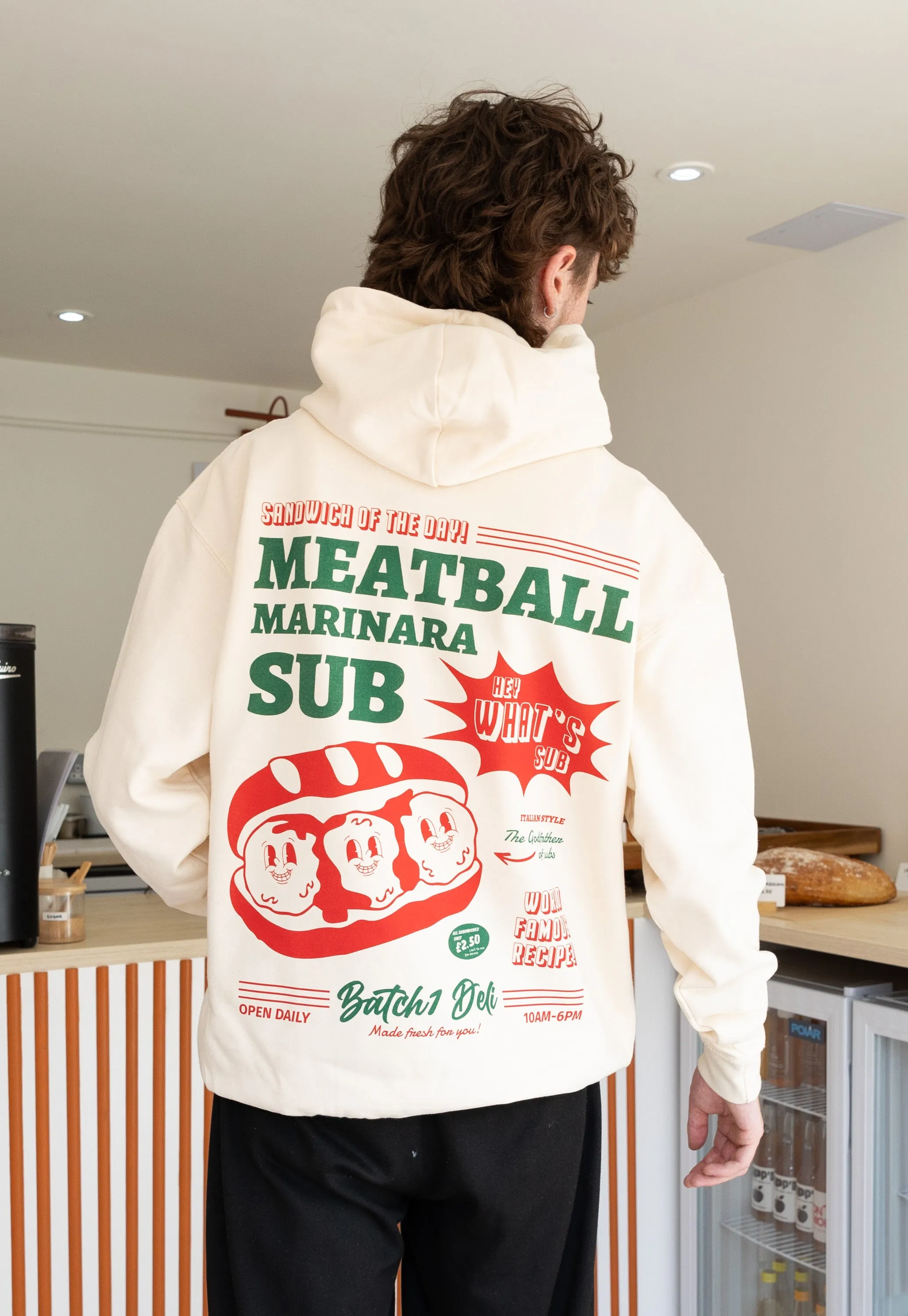 Meatball Marinara Sub Hoodie In Vanilla