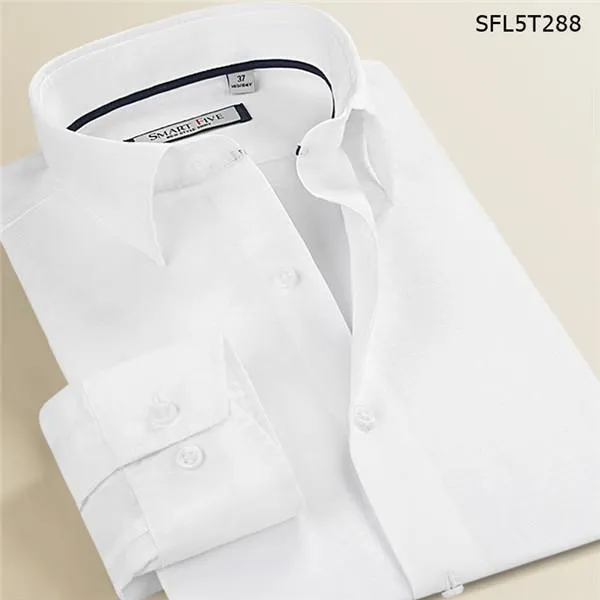 Men Dress Shirts 51% Cotton 49% Linen Shirts Long Sleeve Casual Shirts