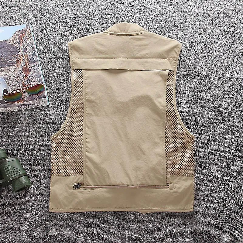 Men Fishing Vest Multi-Pocket Quick Dry Mesh Vest Outdoor Waistcoat New