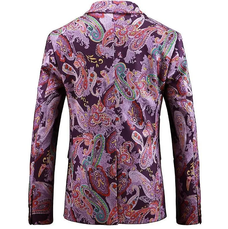 Men's Digital Printed Fashion Dinner Wedding Party Blazer Jacket