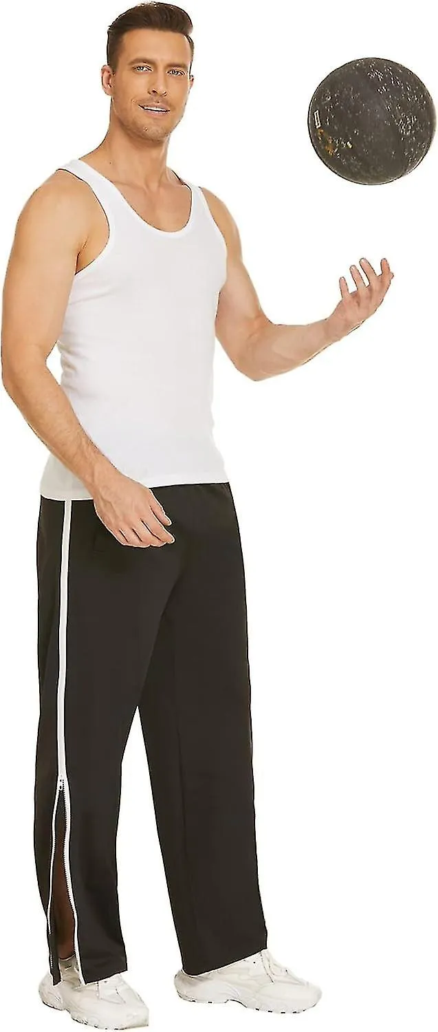 Men's Training Trousers With Full-length Zip, Jogging Trousers, Tear-off Trousers, Leisure Trousers, Loose, Casual Sportswea