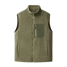 Men's Vest, Sherpa Lined Sleeveless Jacket Vest