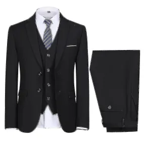 Men"s Suit Wedding Party Dinner 3-pieces Suit Blazer Vest Pants 9 Colors