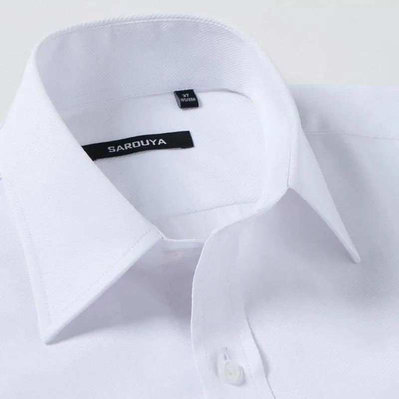 Men's Luxury Shirts, French Cuff, Dress Shirts, Formal Twill Shirt (Cufflinks Included)