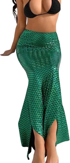 Mermaid Skirt Beach Fish Scale Skirt Fashion Long Mermaid Skirt Party Club Costumes for Women and G Gift for family/friend free 