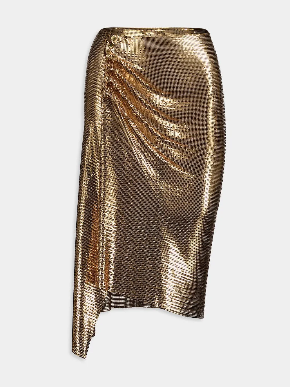 Metallic Ruched Skirt