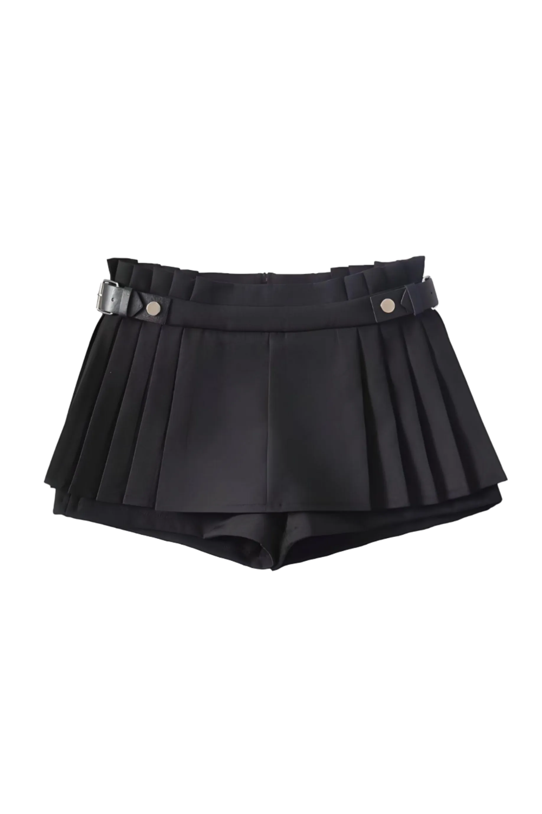 Mini Skort with Pleats - Black