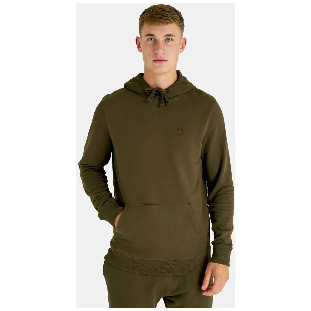 ML416TON TONAL PULLOVER HOODIE-W485 OLIVE