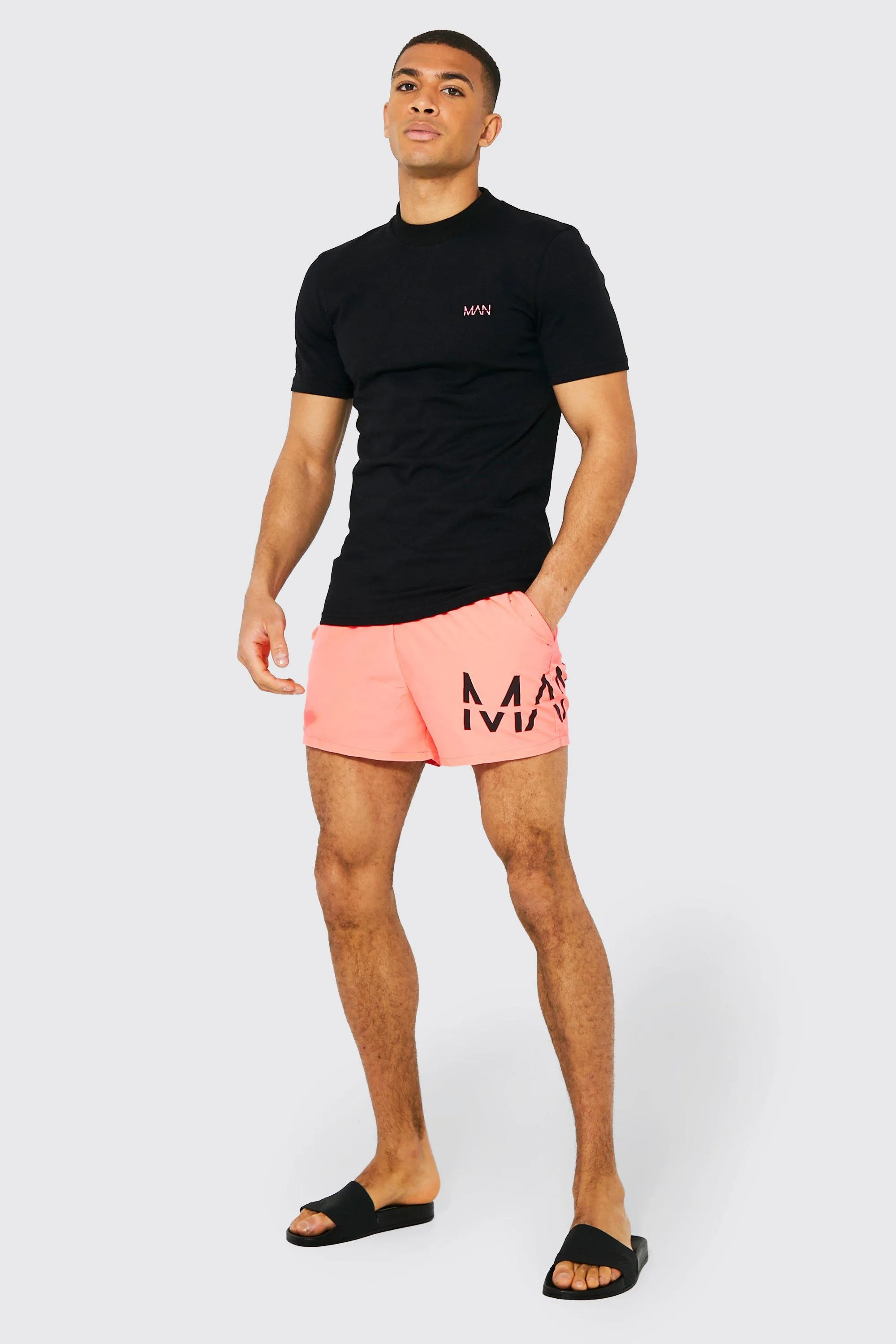 Muscle Fit Tshirt And Swim Short Set