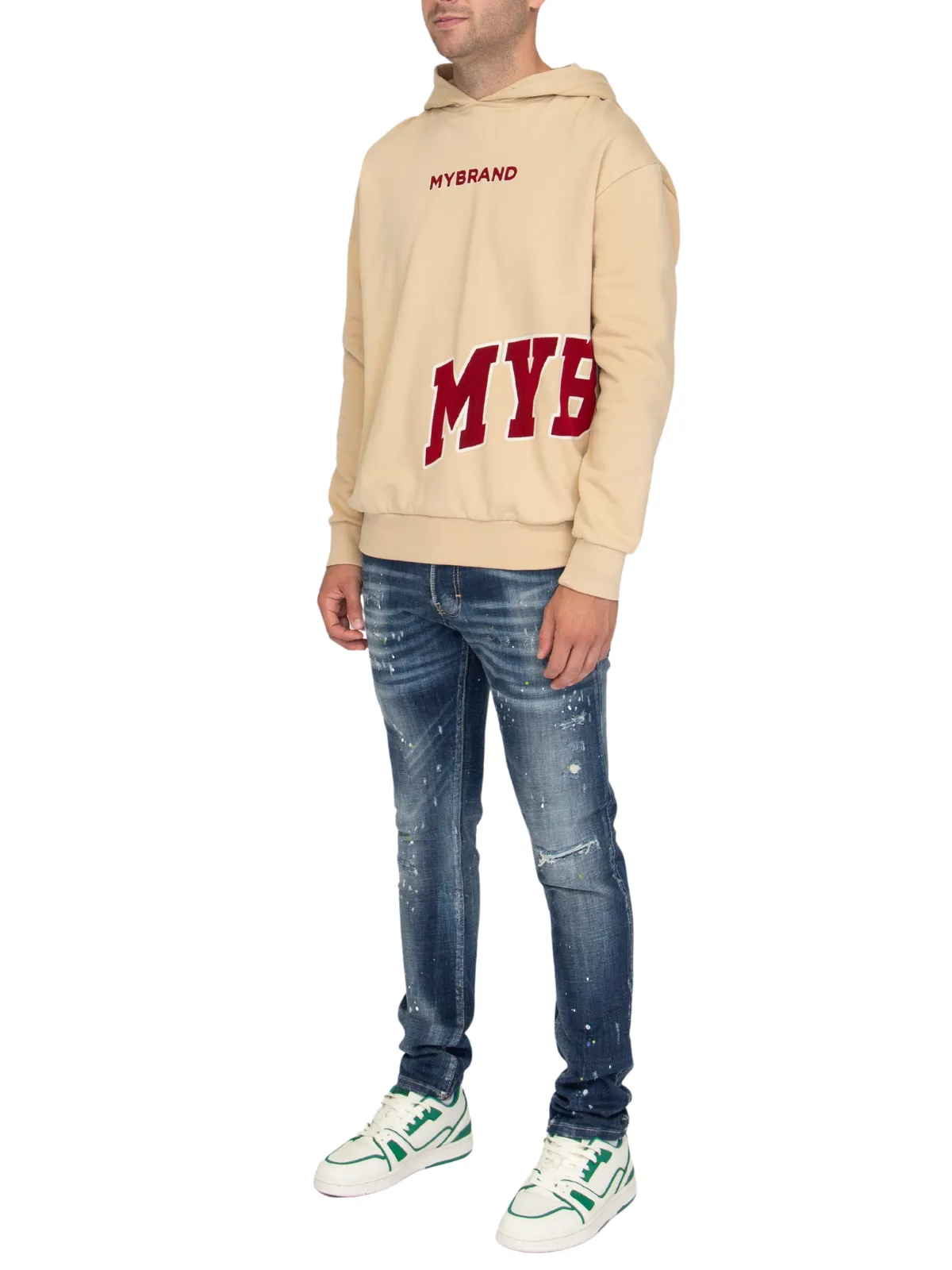 MYBRAND Bold Emblem Hoodie | OFF-WHITE