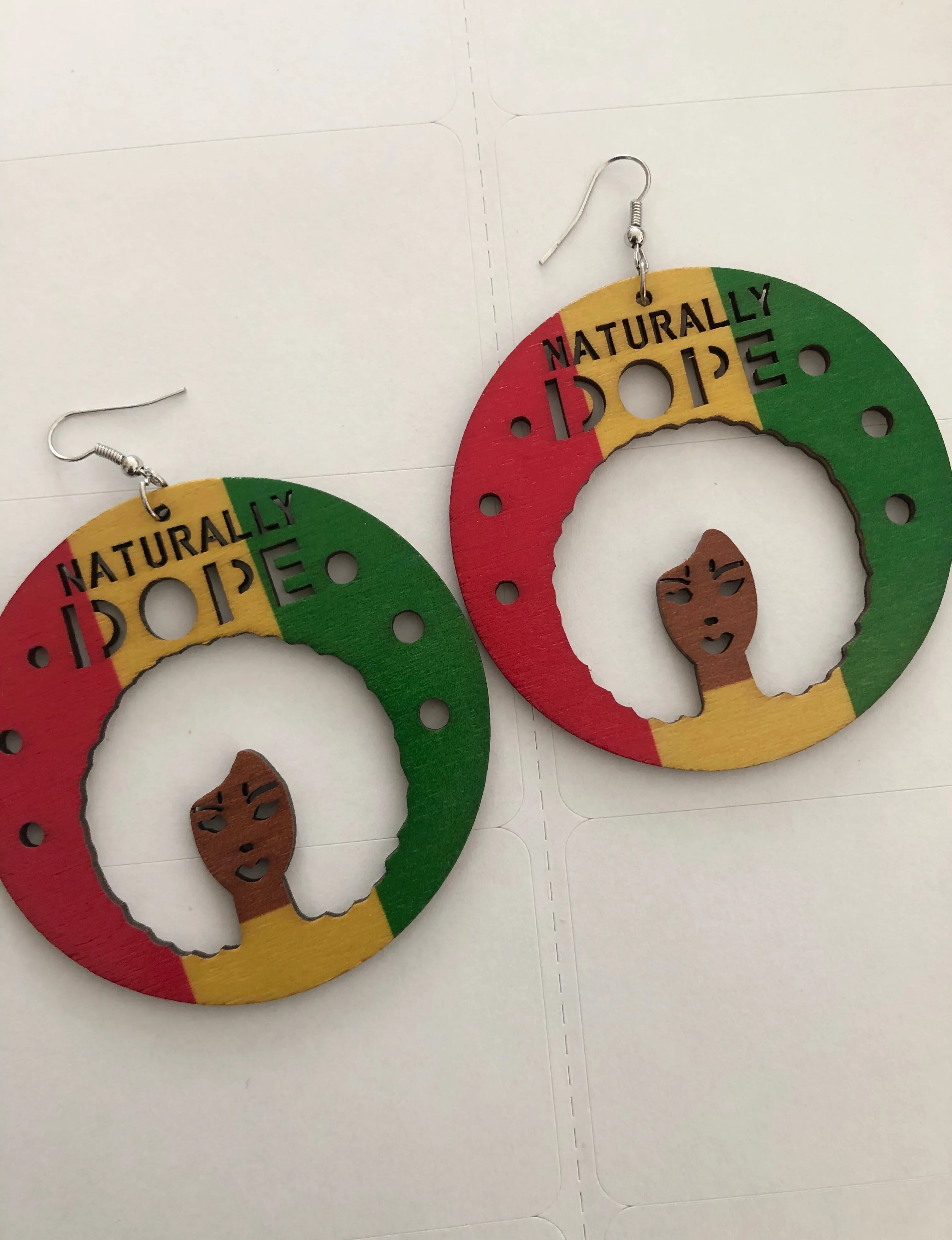 Naturally Dope Afrocentric Wooden Earrings