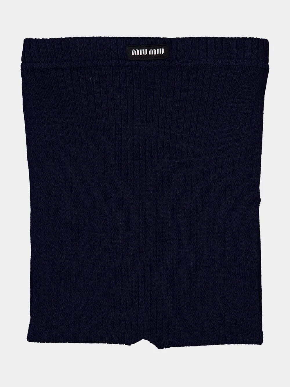 Navy Blue Ribbed Cotton Tights