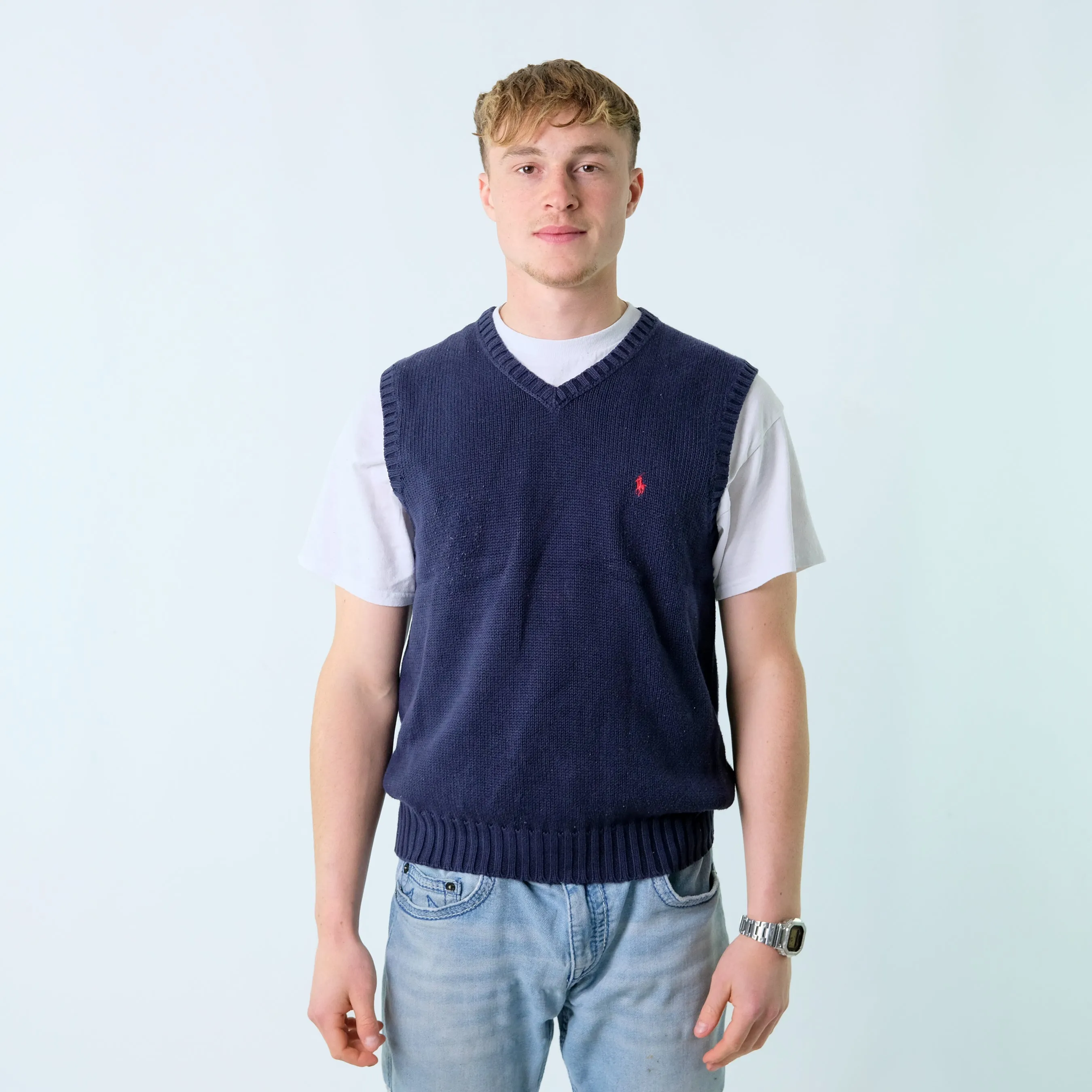 NAVY BLUE Y2KS POLO RALPH LAUREN KNIT VEST (