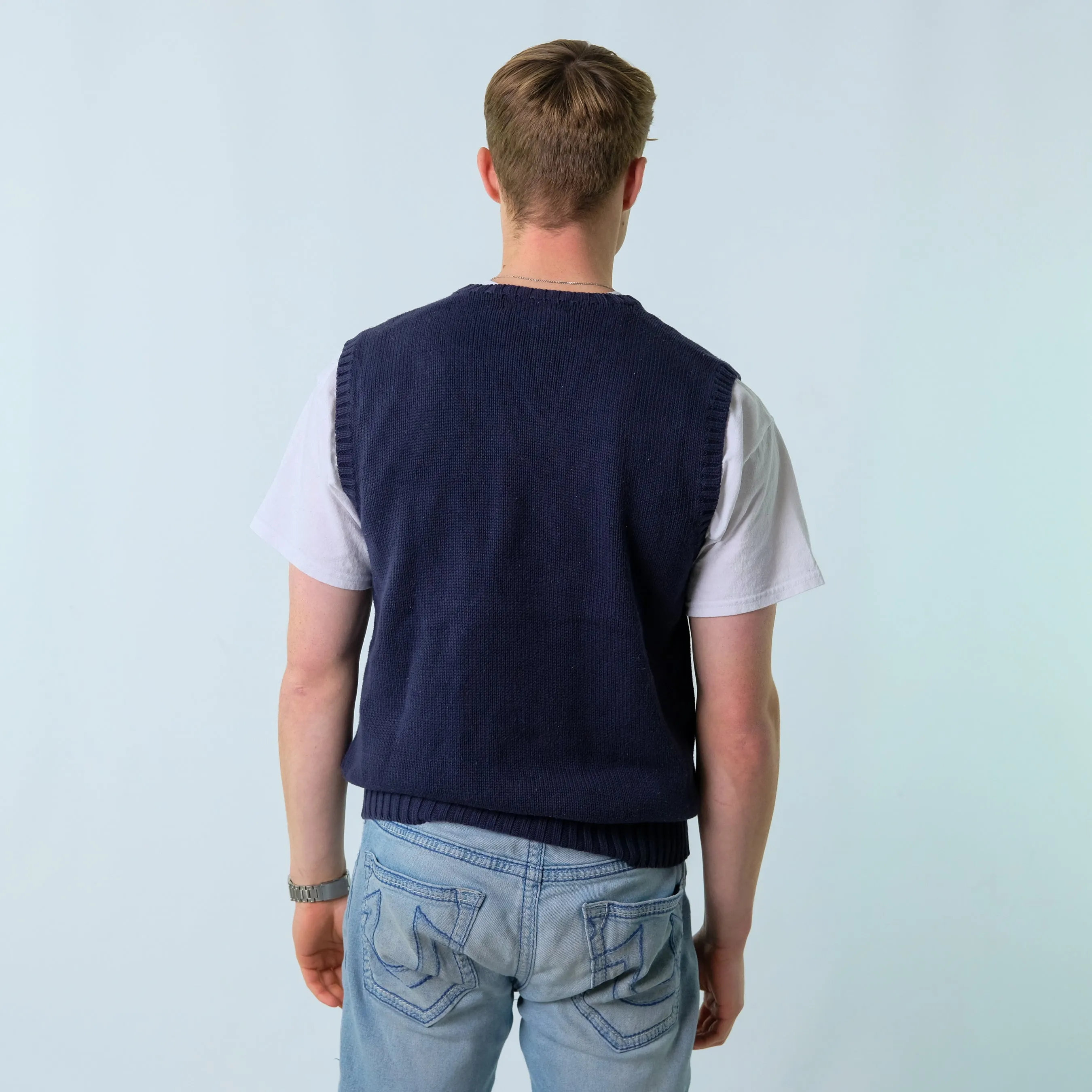 NAVY BLUE Y2KS POLO RALPH LAUREN KNIT VEST (