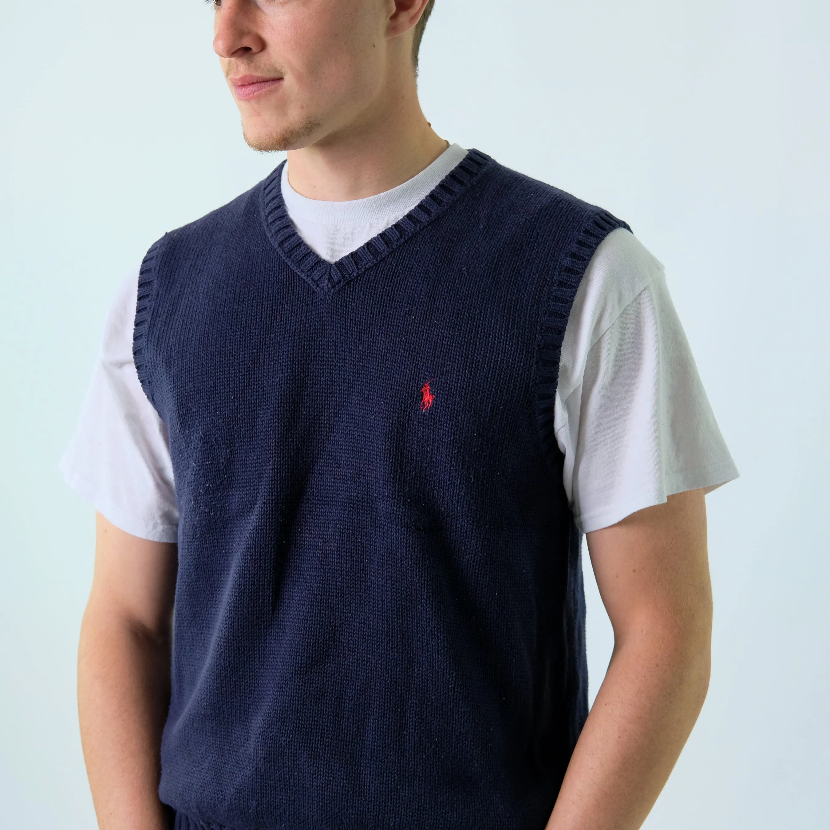 NAVY BLUE Y2KS POLO RALPH LAUREN KNIT VEST (