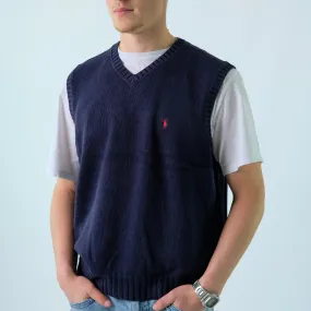 Navy Blue y2ks Polo Ralph Lauren Knit Vest (XL)