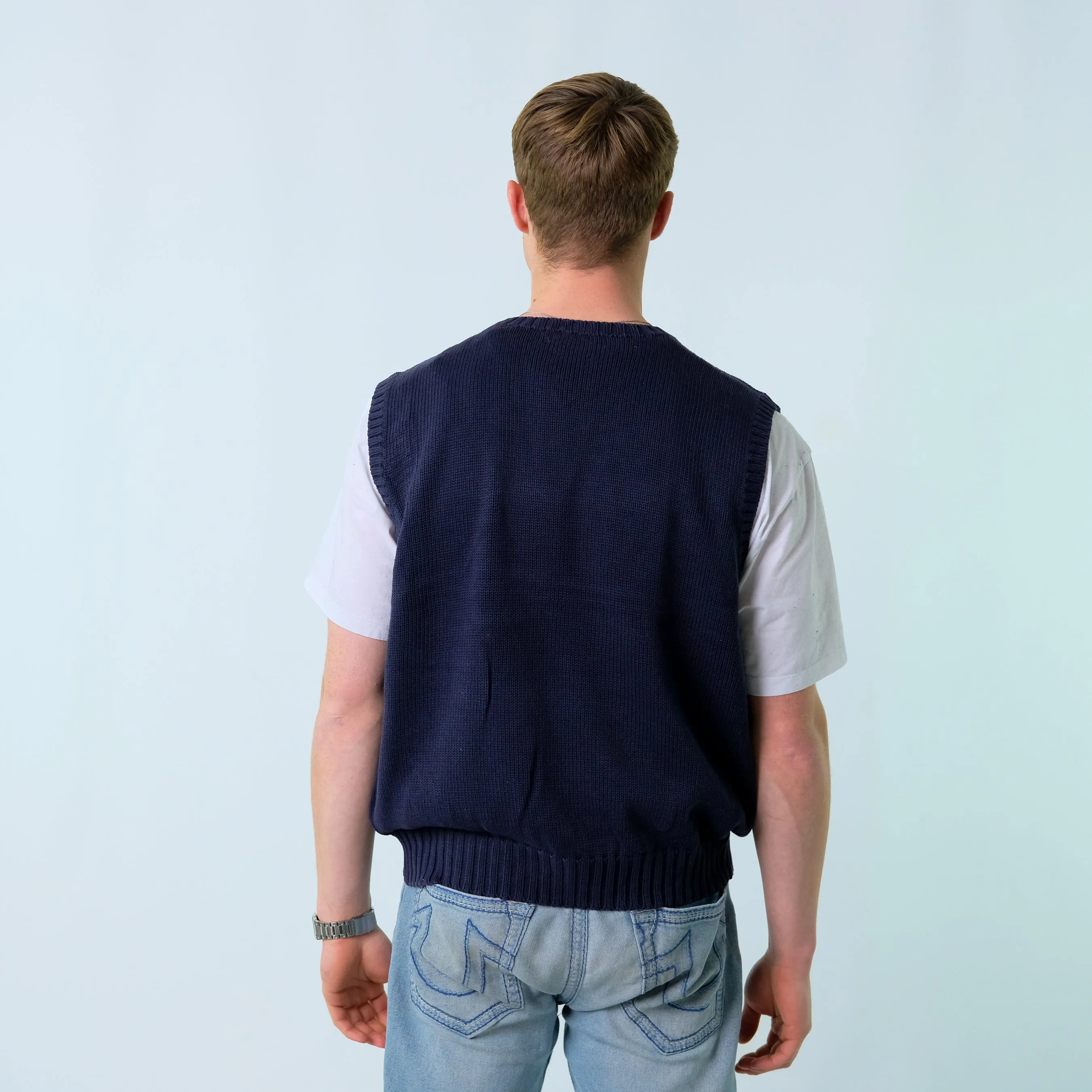 Navy Blue y2ks Polo Ralph Lauren Knit Vest (XL)