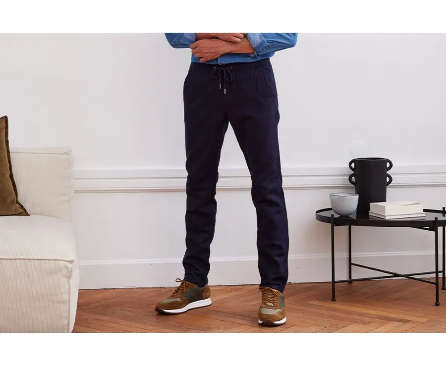 Navy Men's jogger waist Trousers - KOLTON