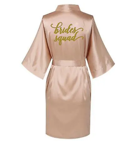 new Rose Gold bathrobe bride satin robe women getting married bride hen party sisters sqaud mother wedding bridesmaid robes