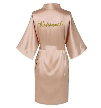 new Rose Gold bathrobe bride satin robe women getting married bride hen party sisters sqaud mother wedding bridesmaid robes