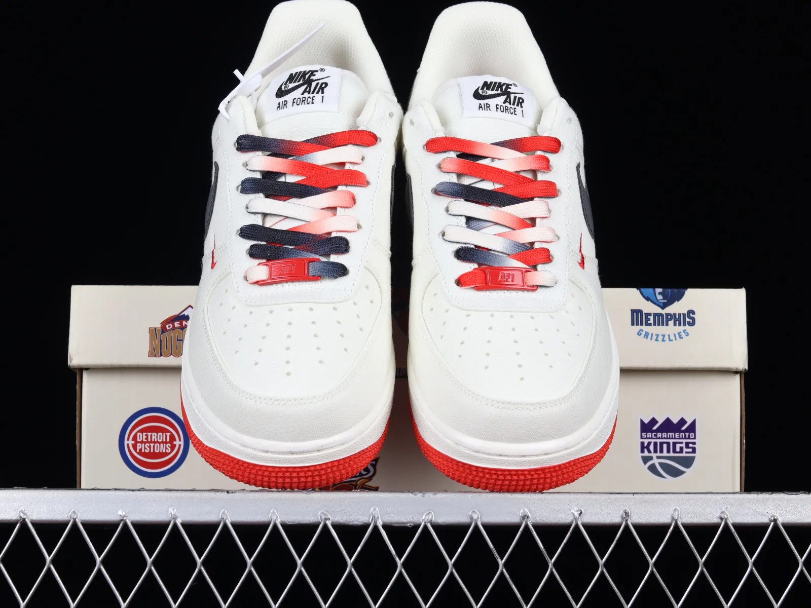 Nike Air Force 1 07 Low Beige Dark Grey Red Chicago NA2022-006