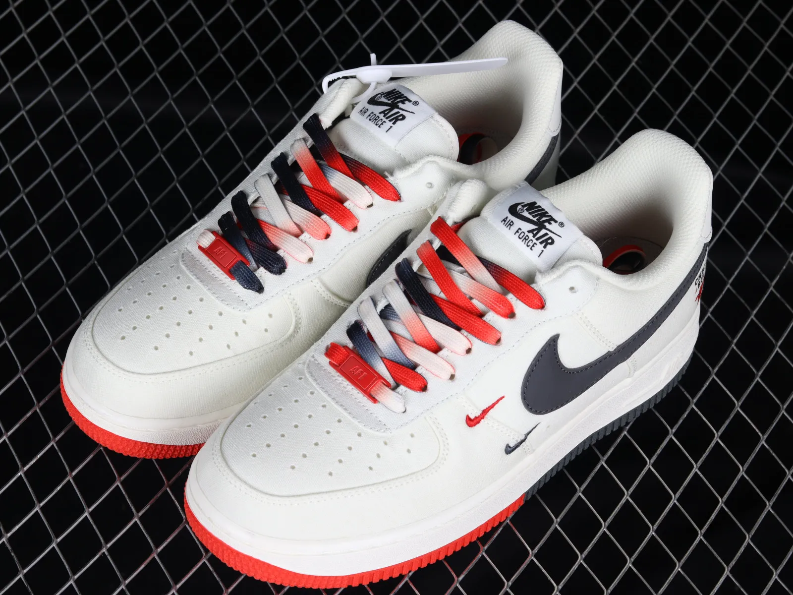 Nike Air Force 1 07 Low Beige Dark Grey Red Chicago NA2022-006