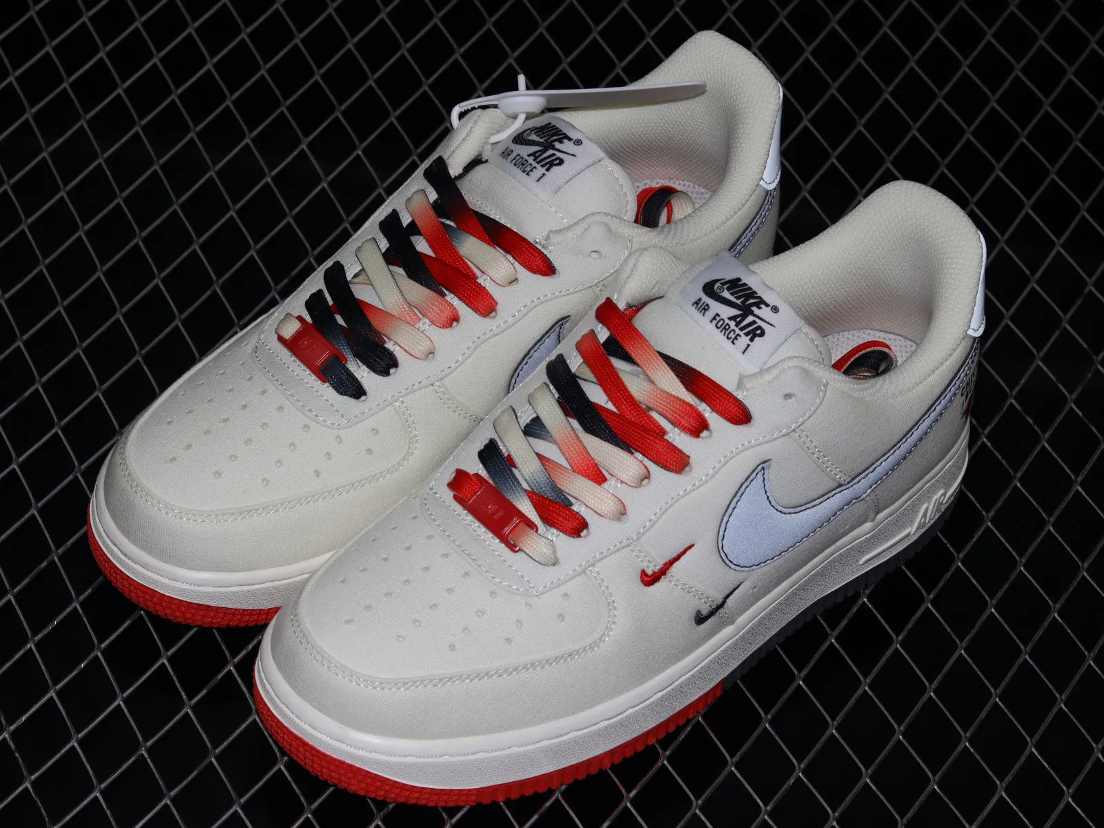 Nike Air Force 1 07 Low Beige Dark Grey Red Chicago NA2022-006