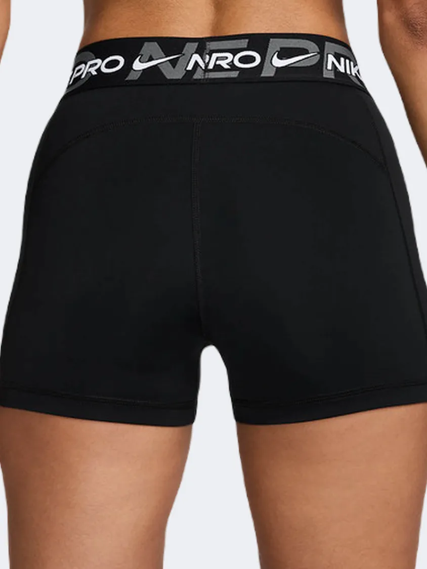 Nike Pro Mid Rise Women Training Short Black/Grey/White