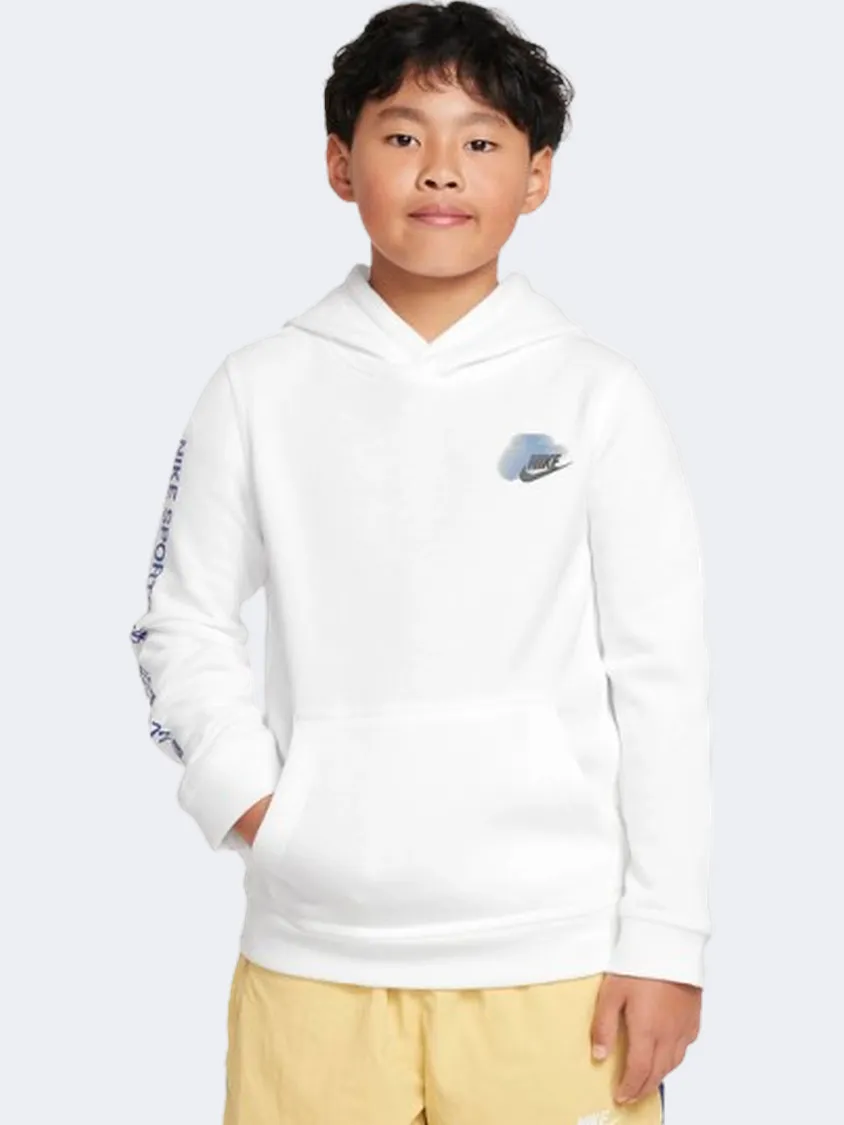 Nike Sportswear Standard Issue Fleece Boys Lifestyle Hoody White