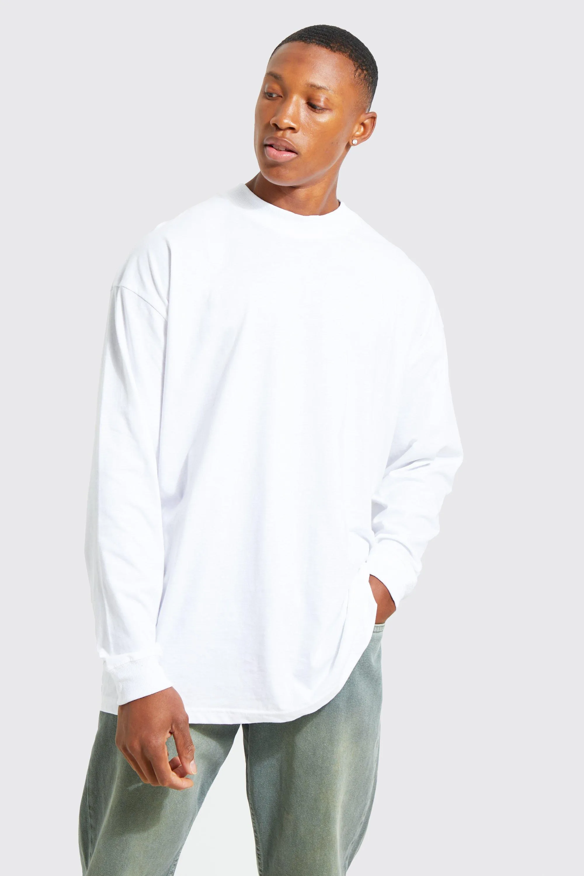 Oversized Extended Neck Ls Tshirt