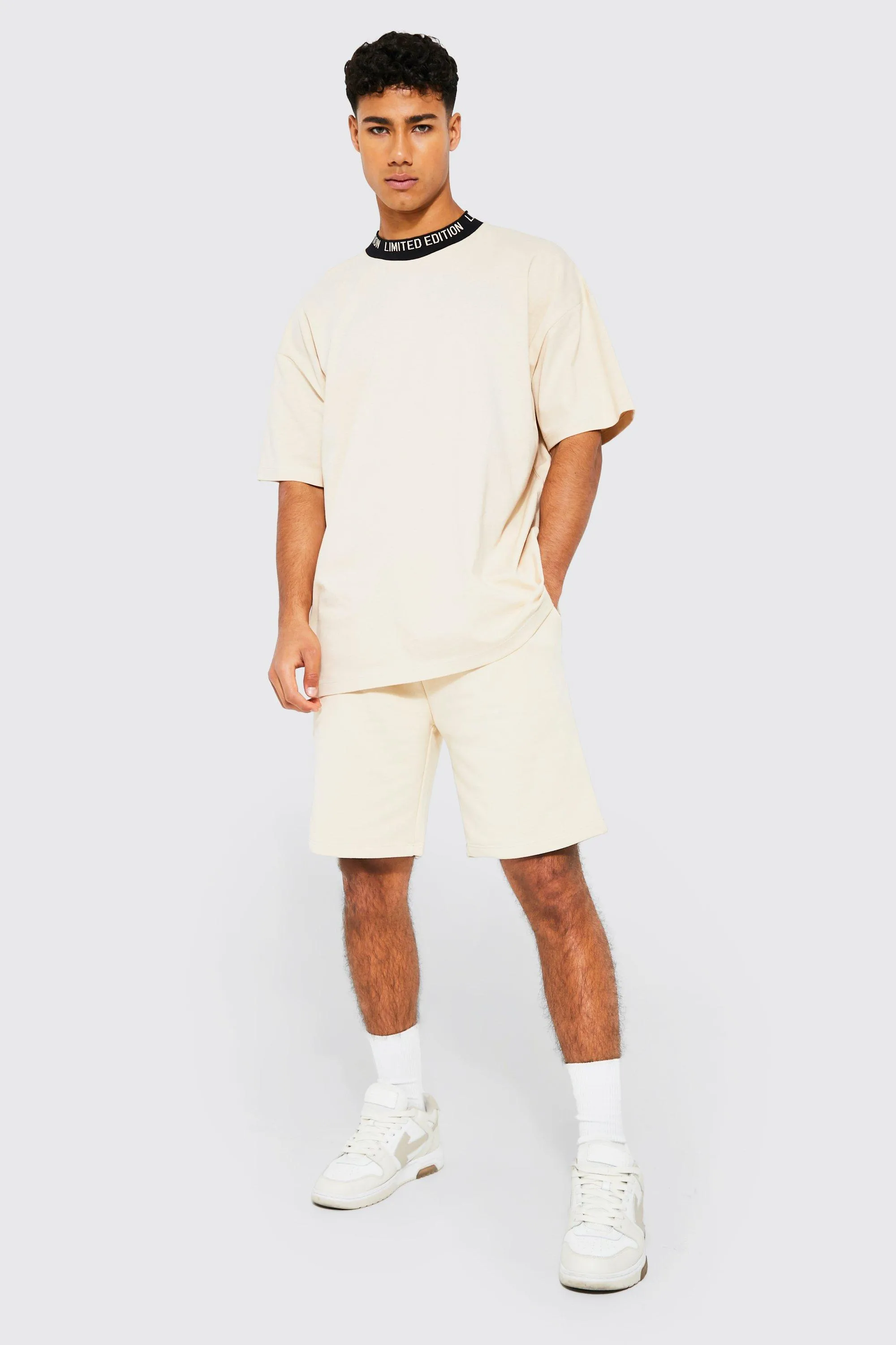 Oversized Official Man Rib Tshirt & Short Set