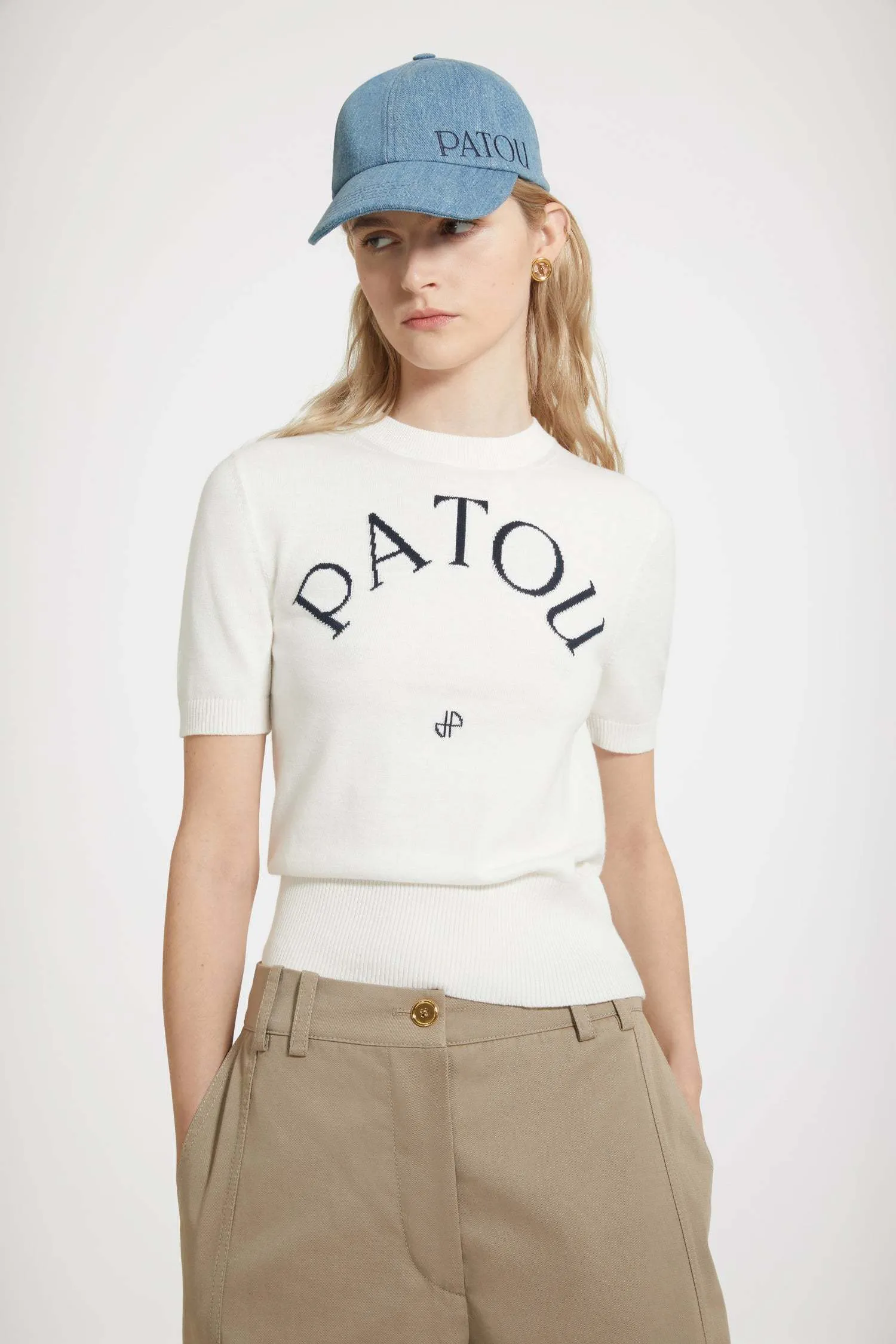 PATOU  |Crew Neck Casual Style Plain Cotton Short Sleeves